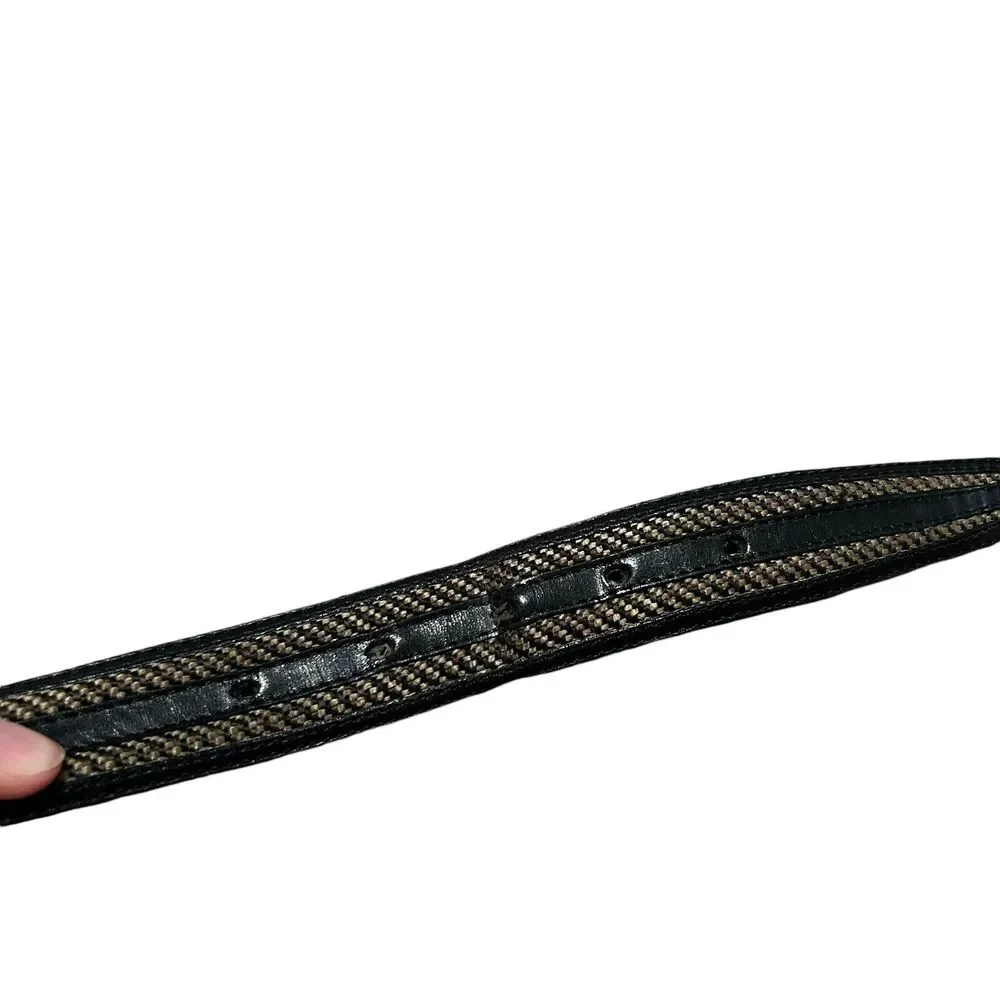 Brighton‎ Leather Belt Size 36 Black Braided Brass Hardware Style P4303 Classic